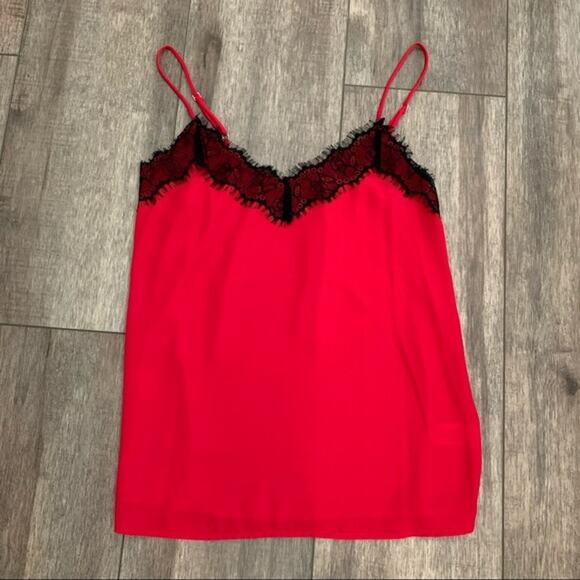 Lace trim spaghetti strap cami top - Picture 1 of 5